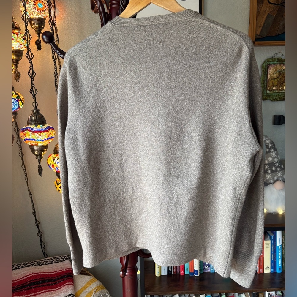 Franco Ziche Wool-Cashmere Blend Beige V-Neck Sweater (Made in Italy) - Picture 7 of 11